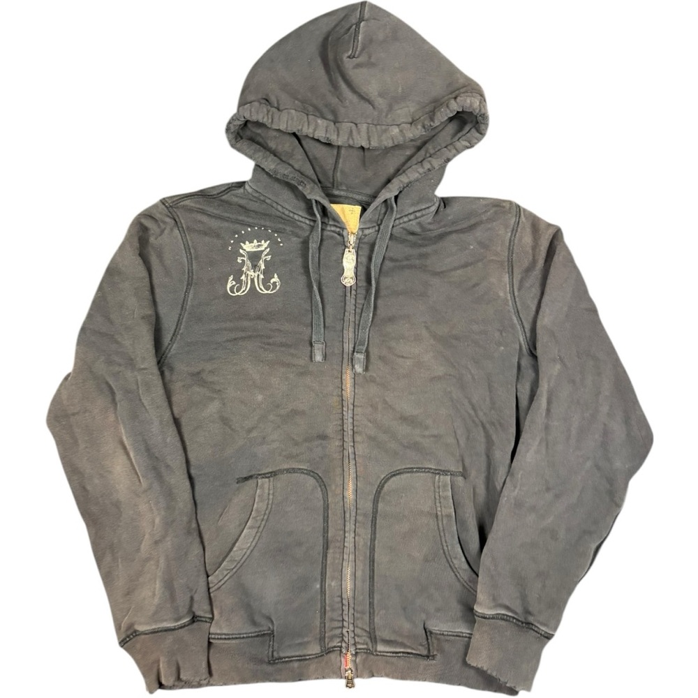 Gray Hooded Zip-Up Jacket